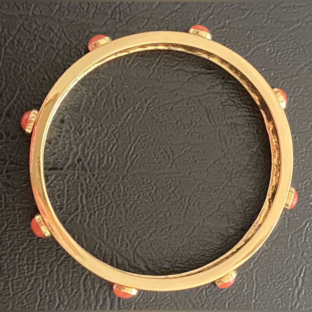 NEW GOLDTONE BANGLE BRACELET WITH COLORFUL ACCENTS - Picture 3 of 16